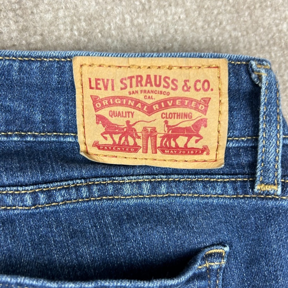 Levi's 711 Skinny Jeans Womens 30 Blue Denim Whiskered Cotton Stretch Streetwear - Picture 6 of 16